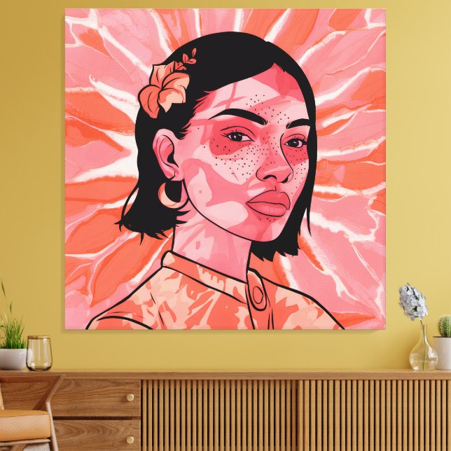 Toile Art minimaliste boho féminin moderne (Insitu(Salon))