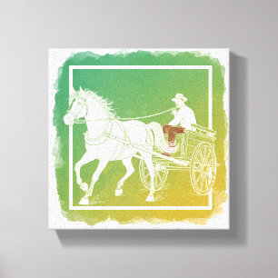 Toile Art minimaliste de la ligne Horse & Panier   Blanc
