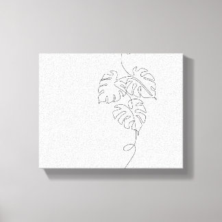 Toile Art minimaliste de ligne Monstera