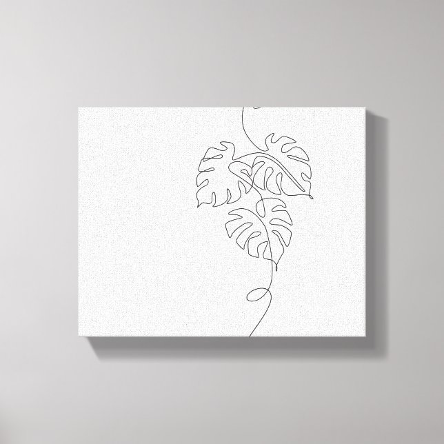 Toile Art minimaliste de ligne Monstera (Recto)