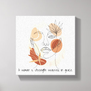 Toile Art minimaliste du visage de la femme Art - Boho A