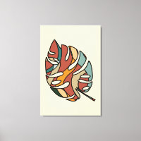 Art Moderne Abstrait Feuille Douce Savane Sérène
