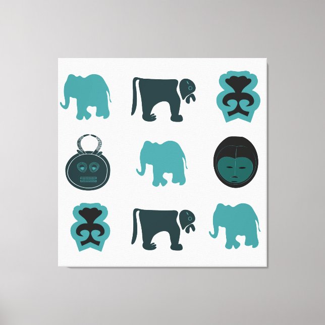 Toile Art moderne africain abstrait (Recto)