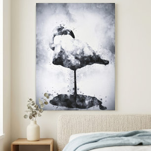 Toile Art moderne au lavis d'aquarelle noir et blanc de 