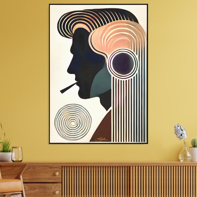 Toile Art Moderne du Milieu du Siècle Contemplation (Insitu(Salon))