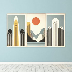 Toile Art Moderne du Milieu du Siècle Lever de Soleil su