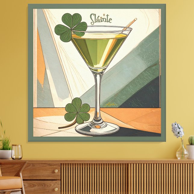 Toile Art Moderne du Milieu du Siècle Shamrock Martini S (Insitu(Salon))