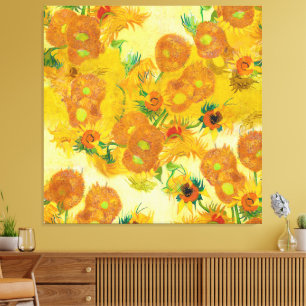 Toile Art moderne Jaune Orange Tournesols Peinture à l'h