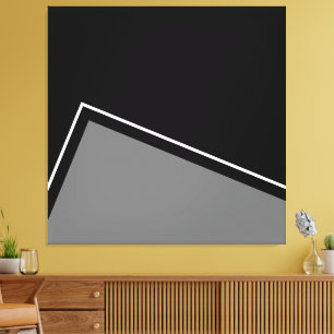Toile Art moderne moderne gris moyen blanc