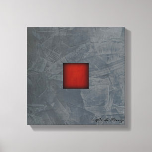 Toile Art moderne rouge et dramatique gris ardoise