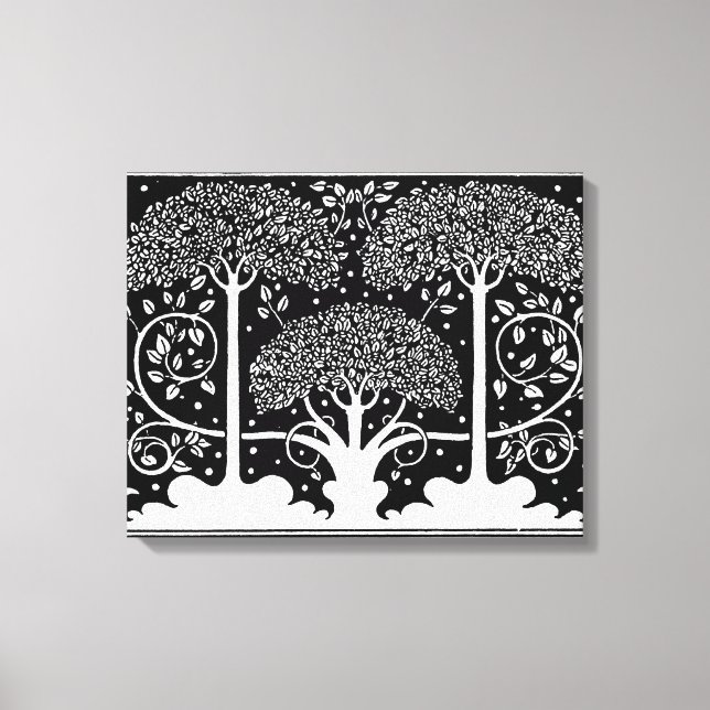 Toile Art Nouveau Tree Beardsley Motif (Recto)