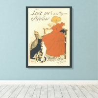 Art nouveau victorien antique, Fille aux chats de 