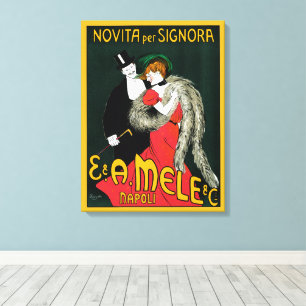 Toile Art Nouveau Vintage, Amour Romantique de Mode Ital