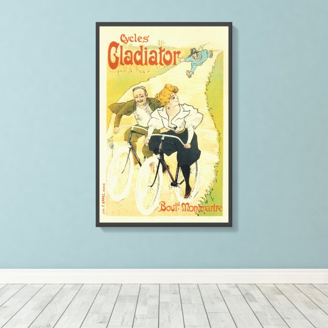 Toile Art Nouveau vintage, Cycles Gladiateurs Vélos (Insitu (Plancher de Bois))
