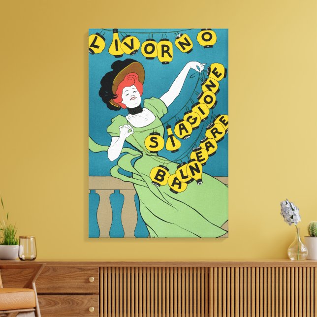 Toile Art Nouveau vintage, Livorno Señorita dansant (Insitu(Salon))