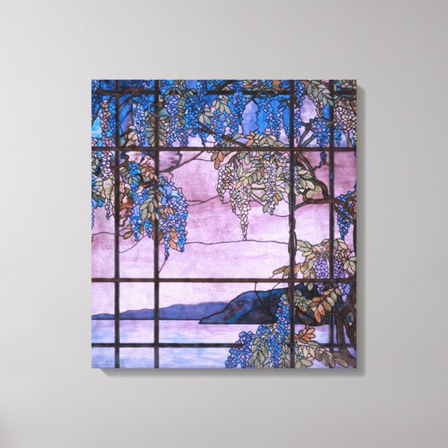 Toile Art Nouveau Willow Tree Pittoresque Window Design (Recto)