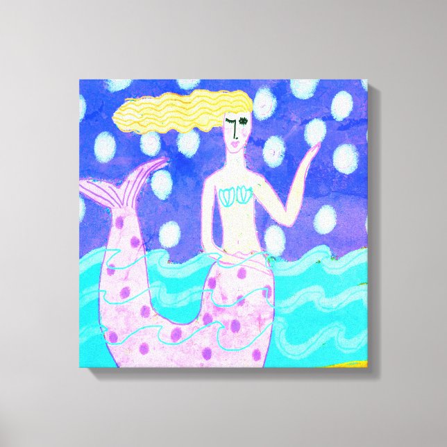 Toile Art numérique Abstrait de sirène rose (Recto)