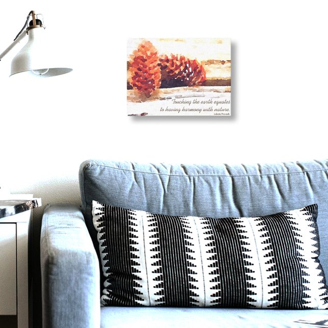 Toile Art numérique de cônes de pin à brosse (Canvas wall art of watercolor pinecones)