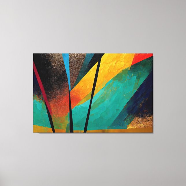 Toile Art numérique de l'Abstrait orange et noir pour to (Recto)