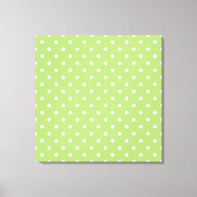Toile Art numérique moderne, cool, pois vert citron. (Recto)
