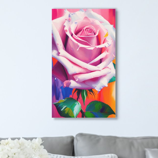 Toile Art numérique moderne rose rose simple rose rose (Créateur téléchargé)