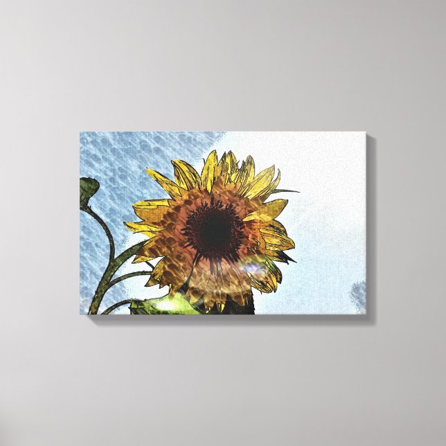 Toile Art numérique moderne Tournesol (Recto)