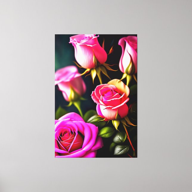 Toile Art numérique rose Roses-48345 (Recto)