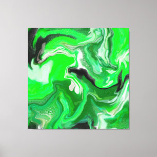 Toile Art numérique vert en marbre fluide