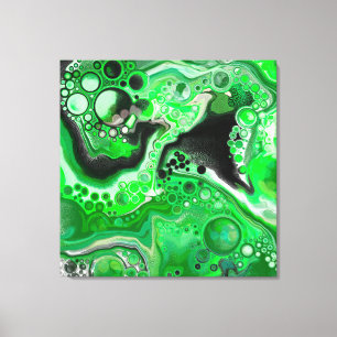 Toile Art numérique vert en marbre fluide