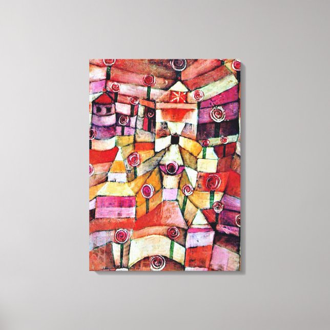 Toile Art Paul Klee : Jardin Rose, célèbre peinture Klee (Recto)