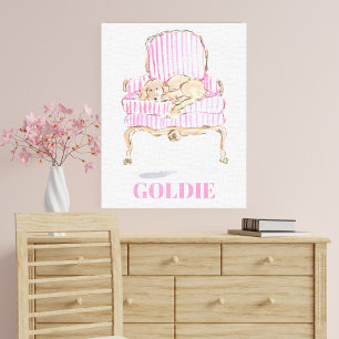 Toile Art personnalisé de Golden Retriever - Cadeau pour