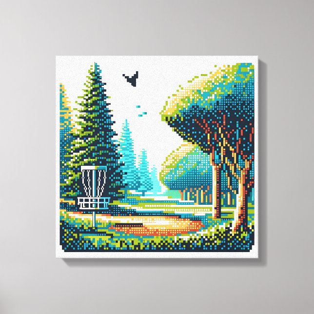 Toile Art Pixel de Disk Golf (Recto)