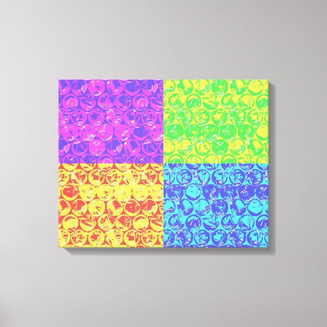 Toile Art pop bulles arc-en-ciel (Recto)