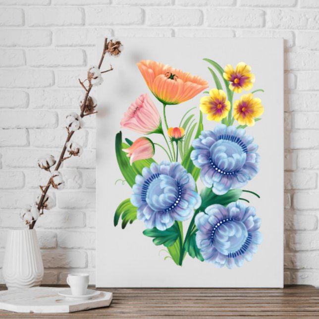 Toile Art populaire Floral (Créateur téléchargé)