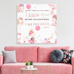 Toile Art pour crèche chrétienne - Verset de la Bible Jé