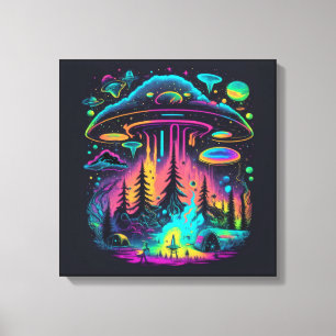 Toile Art psychédélique de fantaisie OVNI