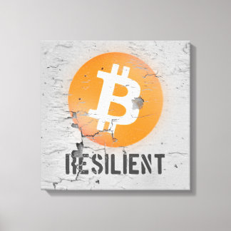 Toile Art Résilient Bitcoin (Sur Mur fissuré HD)