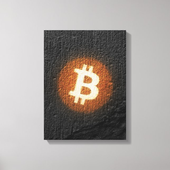 Toile Art Résilient Bitcoin (Sur Mur Noir HD) (Recto)