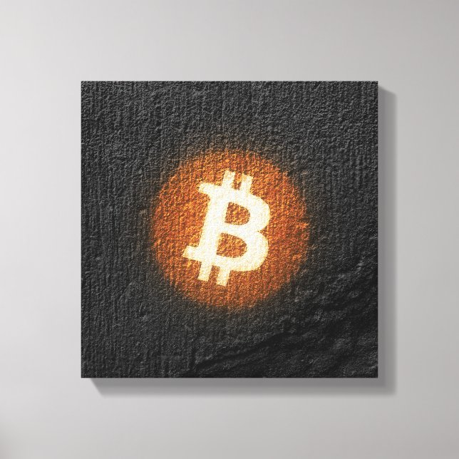 Toile Art Résilient Bitcoin (Sur Mur Noir HD) (Recto)
