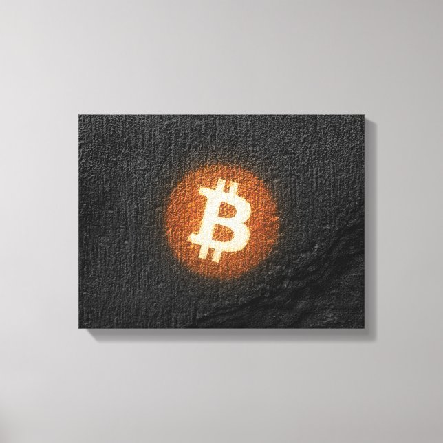 Toile Art Résilient Bitcoin (Sur Mur Noir HD) (Recto)