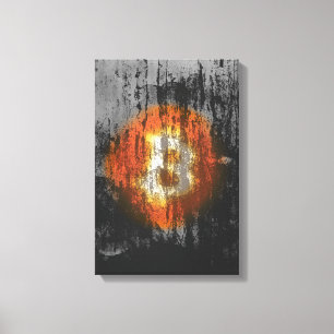 Toile Art Résilient Bitcoin (Sur Mur Noir HD)