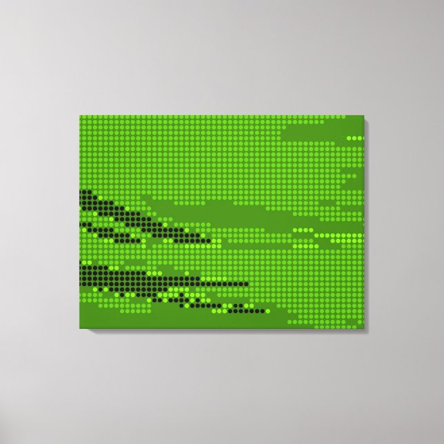 TOILE ART RETRO POINTS DE NEON DE LIME VERT (Recto)