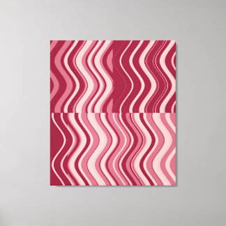 Toile Art Retro Rouge rose Vague Abstraite