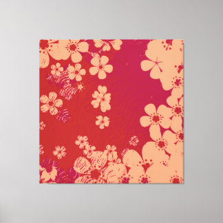 Toile Art rose chaud grunge floral arrière - plan motif