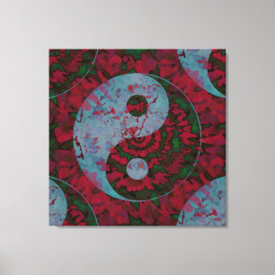 Toile Art rouge sang de symbole de Yin Yang