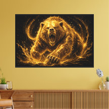 Art Rugissement d'Ours Doré Féroce