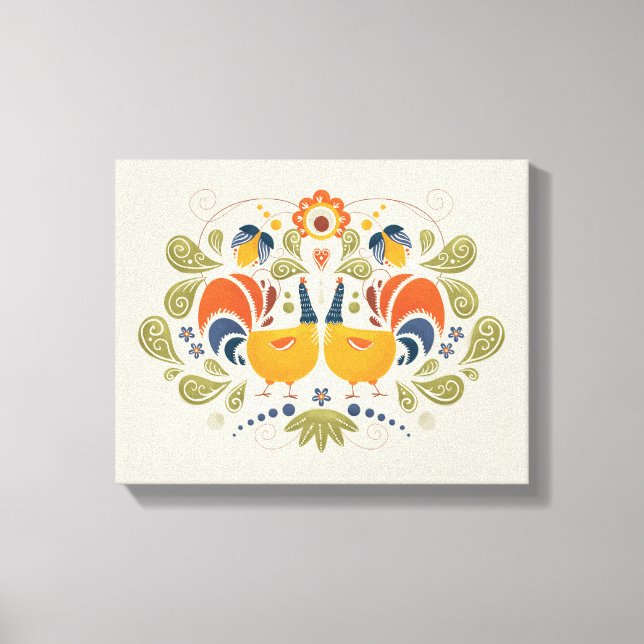 Toile Art simple slave Folk Rooster (Recto)