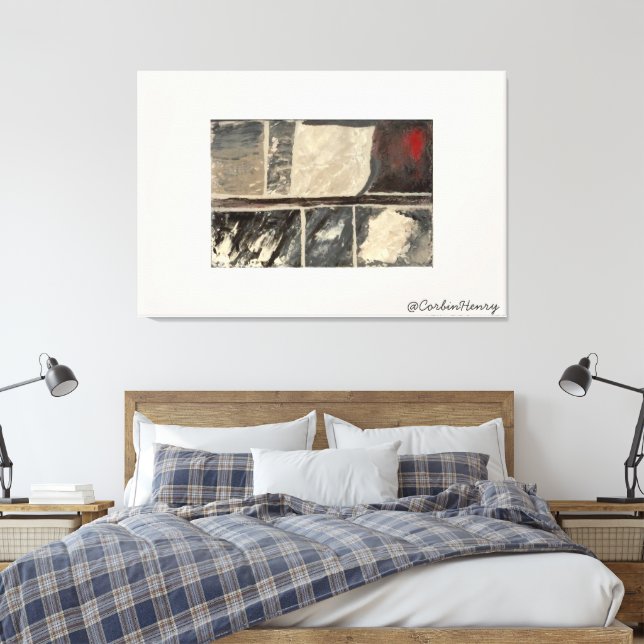 Toile Art Texturé Abstrait Neutre Moderne (Insitu(Chambre))