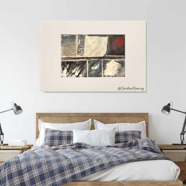 Toile Art Texturé Abstrait Neutre Moderne (Insitu(Chambre))