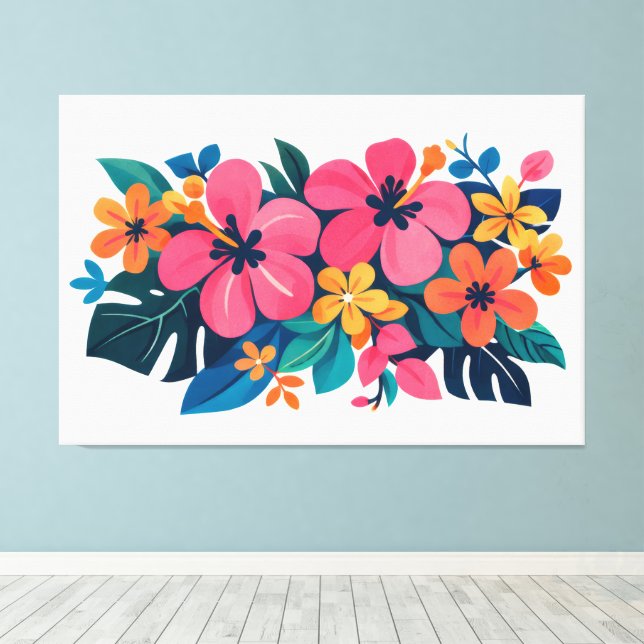 Toile art tropical de milieu de siècle (Insitu (Plancher de Bois))